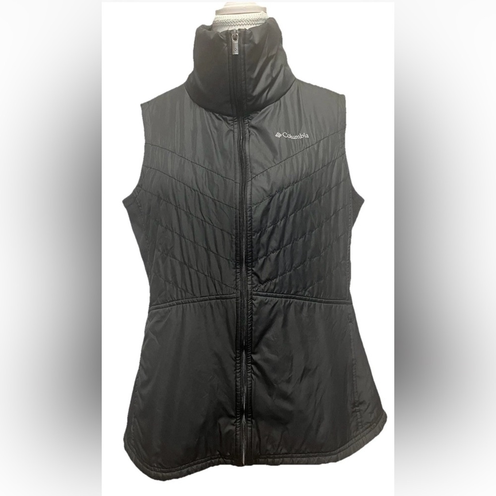 Columbia Vest Womens Large Black Mix It Around Full Zip Pockets Outdoor